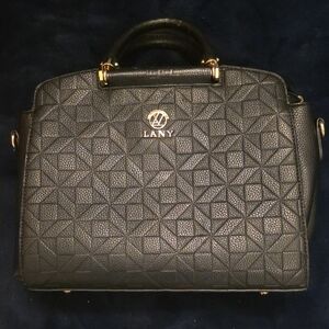Lany Black Faux Leather Handbag Purse